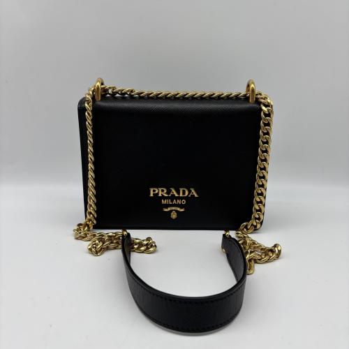 Prada Small Black Saffiano Leather Shoulder Bag