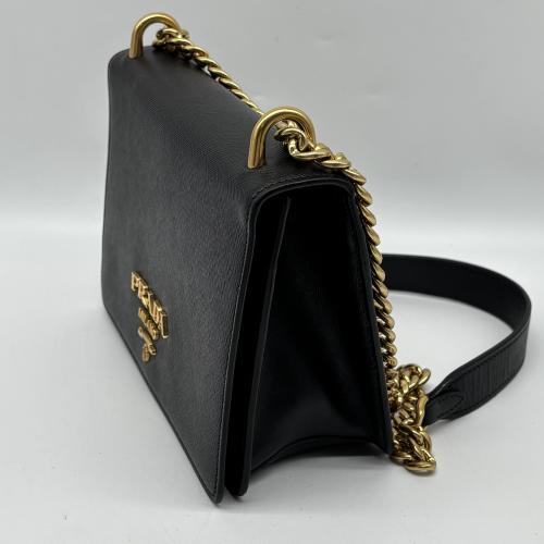 Prada Small Black Saffiano Leather Shoulder Bag photo 6