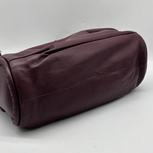 Christian Dior Burgundy Pleated Leather Hobo Bag photo 3