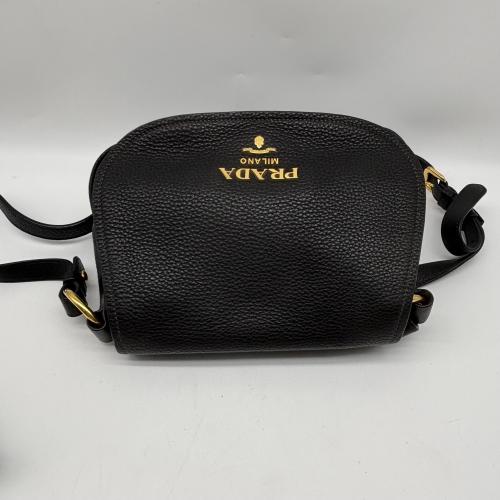 Prada Black Vitello Daino Saddle Crossbody Bag photo 5