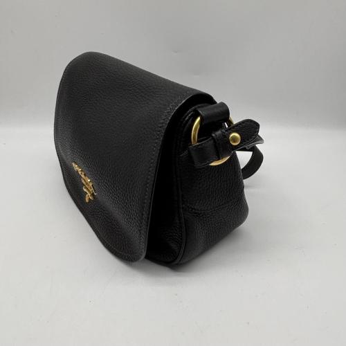 Prada Black Vitello Daino Saddle Crossbody Bag photo 6