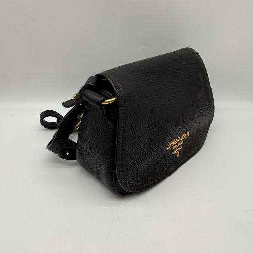 Prada Black Vitello Daino Saddle Crossbody Bag photo 7