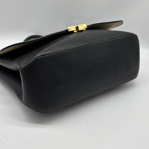 Louis Vuitton Black Calfskin Leather Handbag With Strap photo 3