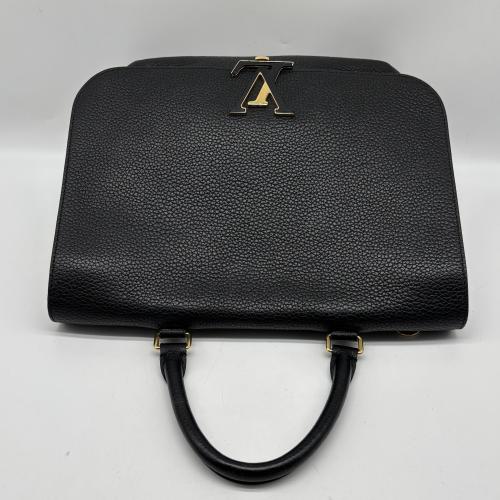 Louis Vuitton Black Calfskin Leather Handbag With Strap photo 6
