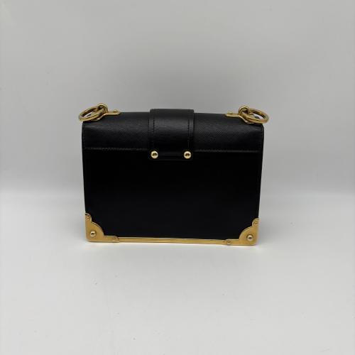 Prada Black Leather Crossbody Bag With Gold-Tone photo 2