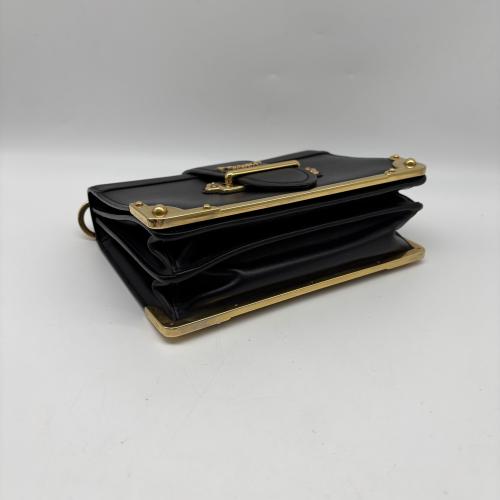 Prada Black Leather Crossbody Bag With Gold-Tone photo 3