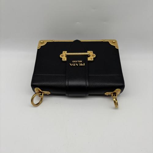 Prada Black Leather Crossbody Bag With Gold-Tone photo 5