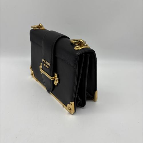 Prada Black Leather Crossbody Bag With Gold-Tone photo 6