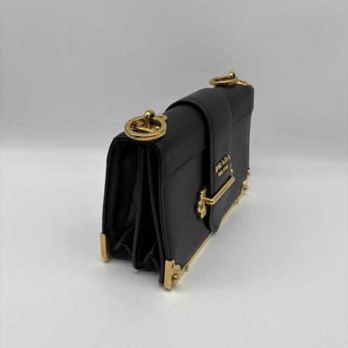 Prada Black Leather Crossbody Bag With Gold-Tone photo 7
