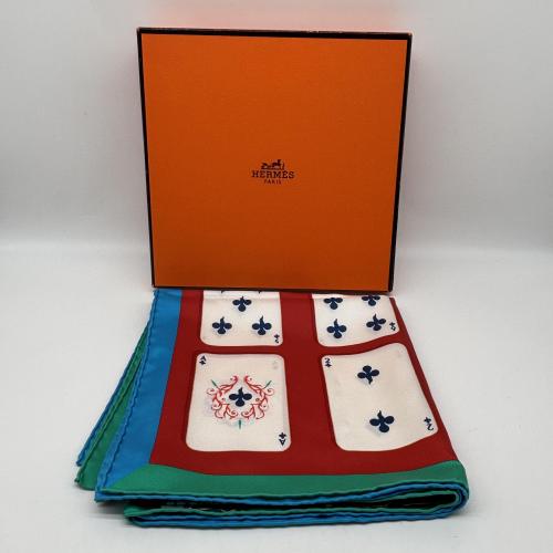 Hermès Silk Playing Cards Themed Scarf