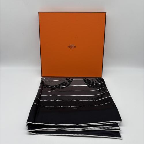 Hermès Large Silk Scarf With Geometric Design