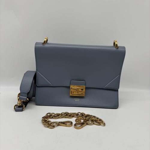 Fendi Light Blue Leather Crossbody Bag