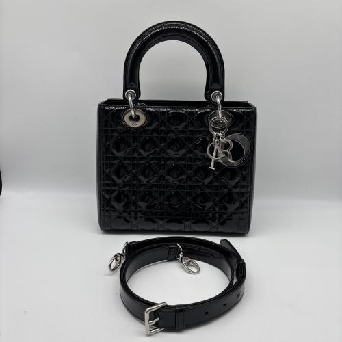Christian Dior Medium Patent Leather Lady Dior Bag