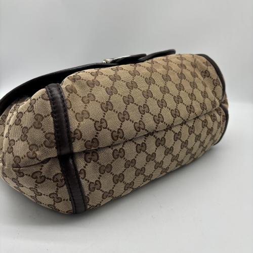 Gucci Brown Gg Canvas Horsebit Shoulder Bag photo 3