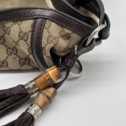 Gucci Brown Gg Canvas Horsebit Shoulder Bag photo 6