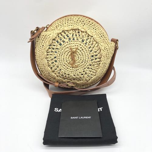 Yves Saint Laurent Raffia Round Crossbody Bag