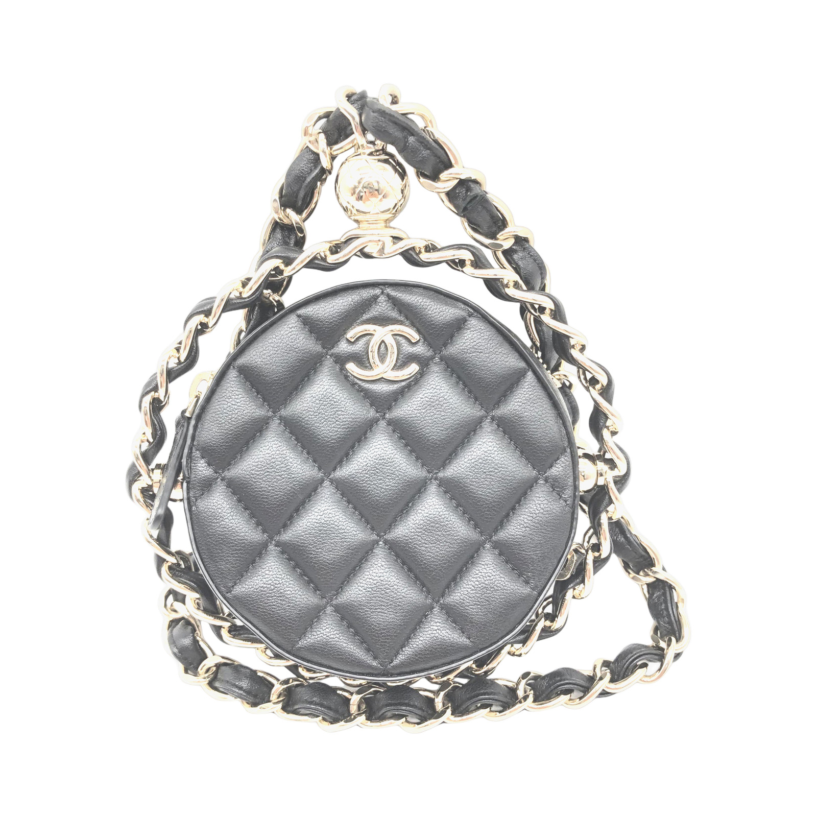 Chanel Quilted Round Mini Chain Bag