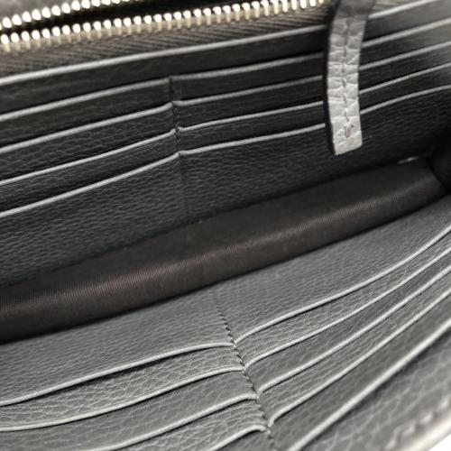 Gucci Grey Pebbled Leather Interlocking G Wallet On Chain photo 4