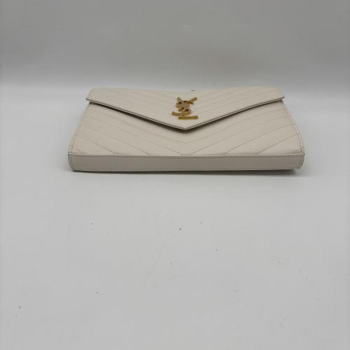 Yves Saint Laurent White Chevron Quilted Leather Crossbody Bag photo 6