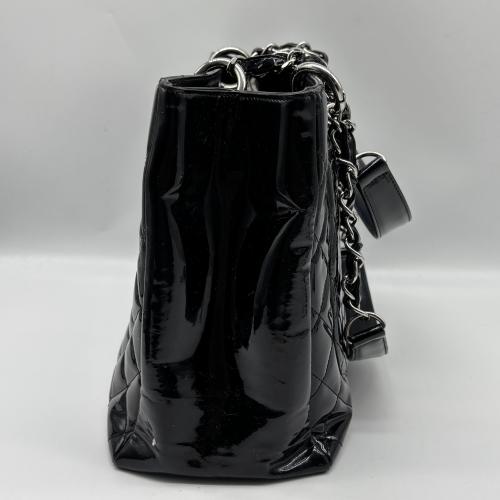 Chanel Black Quilted Patent Leather Grand Shopping Tote photo 7