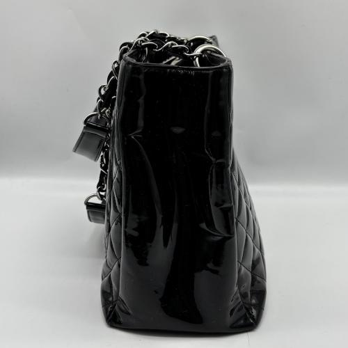 Chanel Black Quilted Patent Leather Grand Shopping Tote photo 8