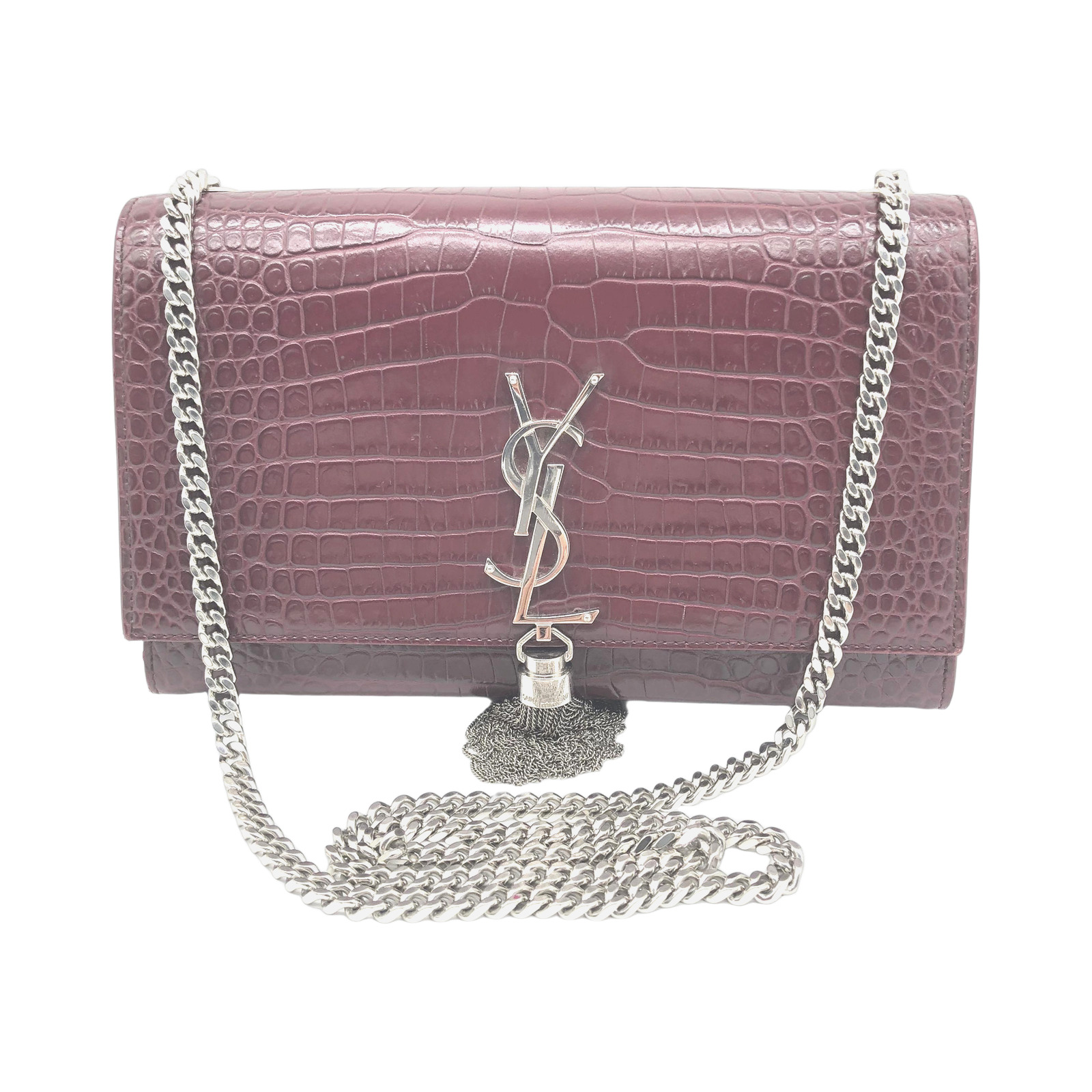 Yves Saint Laurent Croc Embossed Leather Shoulder Bag photo 2