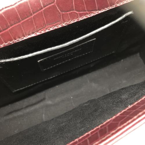 Yves Saint Laurent Croc Embossed Leather Shoulder Bag photo 5