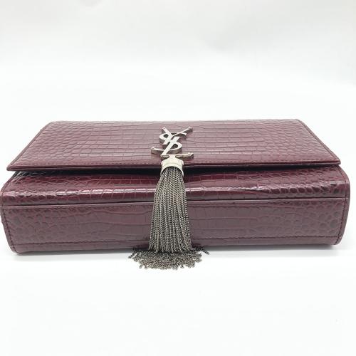 Yves Saint Laurent Croc Embossed Leather Shoulder Bag photo 6