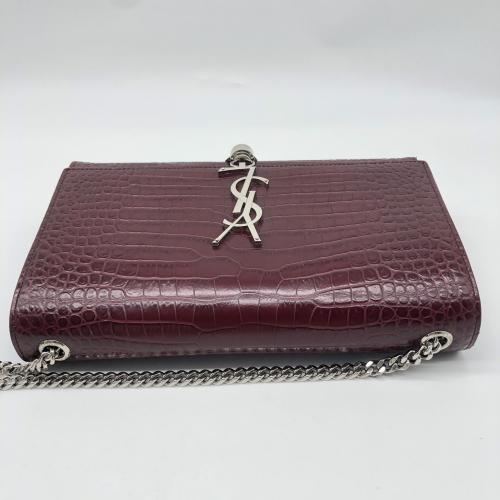 Yves Saint Laurent Croc Embossed Leather Shoulder Bag photo 7
