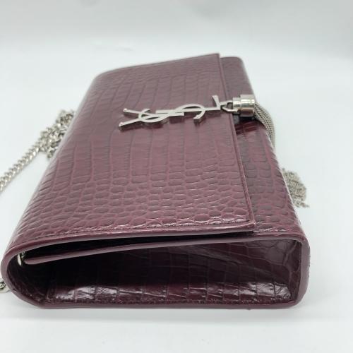Yves Saint Laurent Croc Embossed Leather Shoulder Bag photo 8