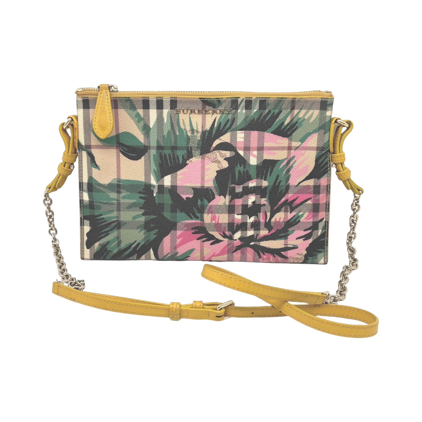 Burberry Peony Rose Printed Haymarket Check Crossbody Bag