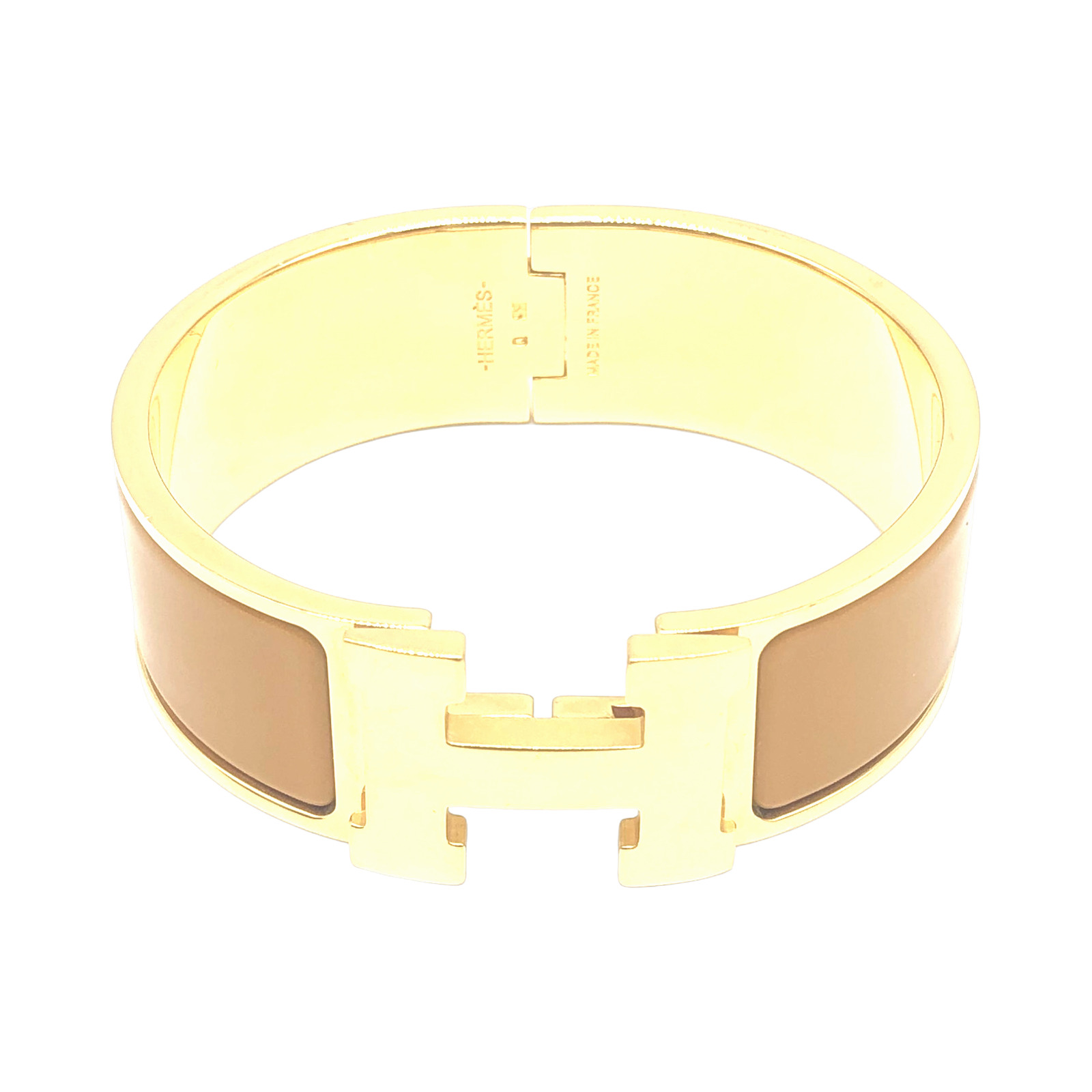 Hermès Clic Clac H Gold Plated Enamel Bracelet