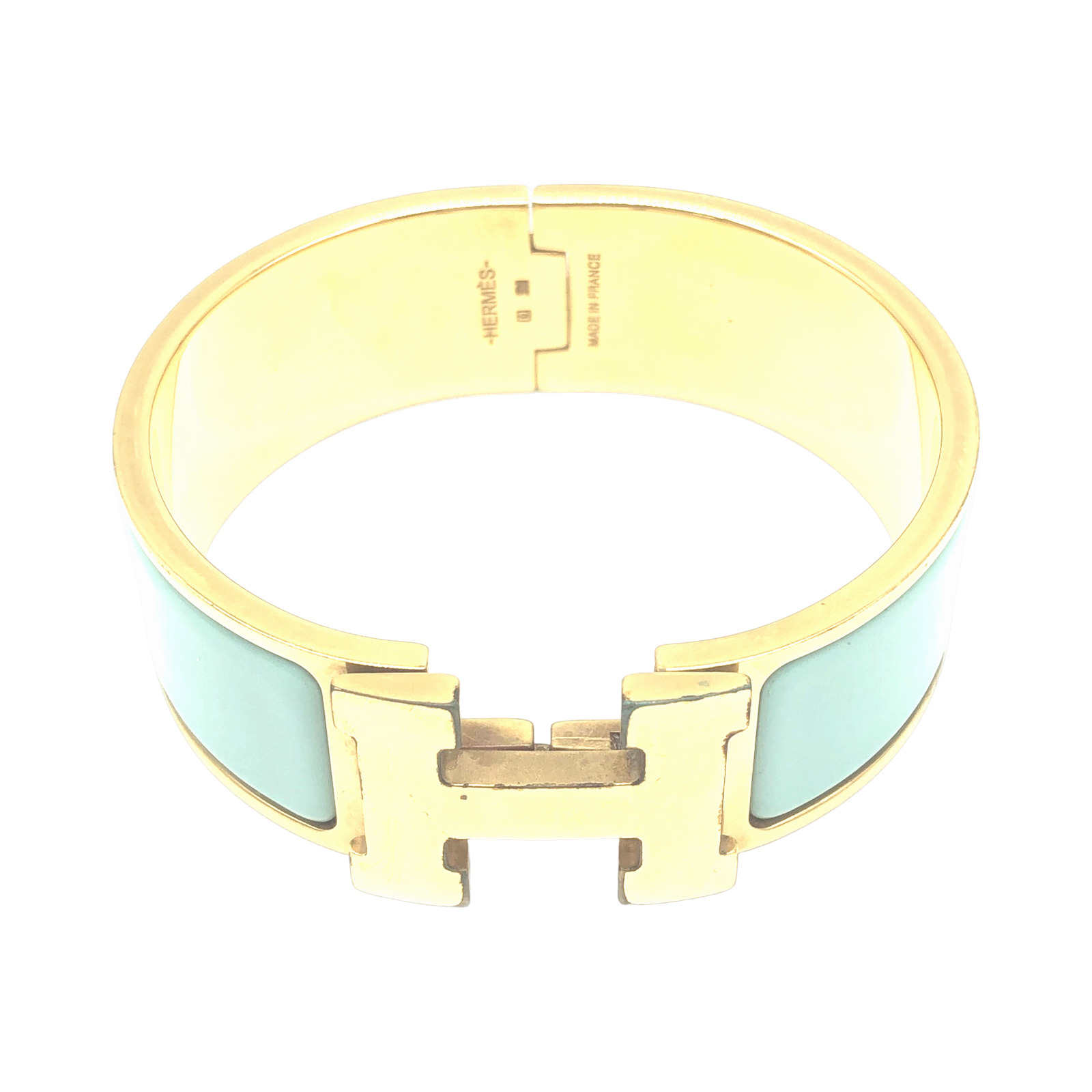 Hermès Clic Clac H Enamel Bangle Bracelet, Gold Plated Metal