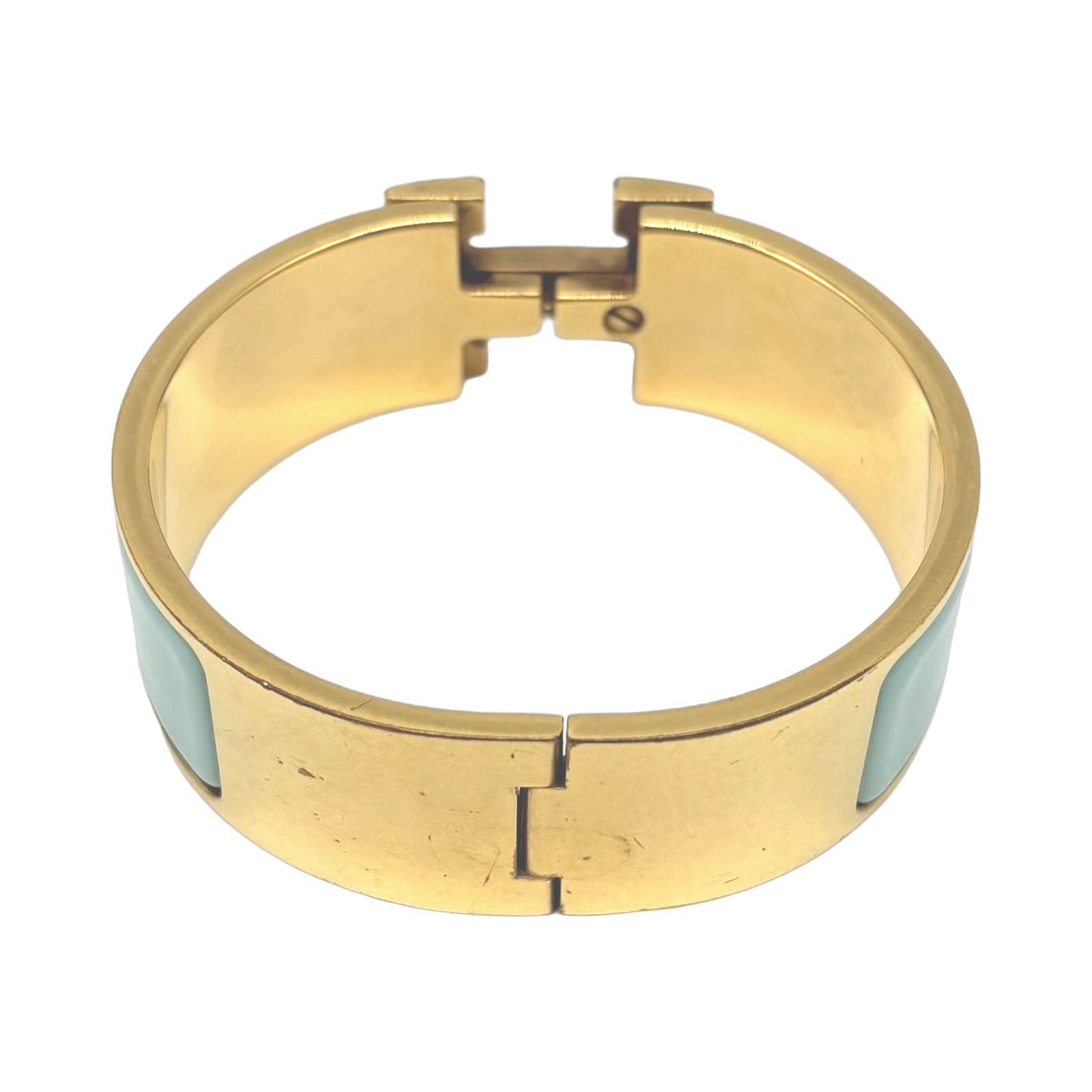Hermès Clic Clac H Enamel Bangle Bracelet, Gold Plated Metal photo 2