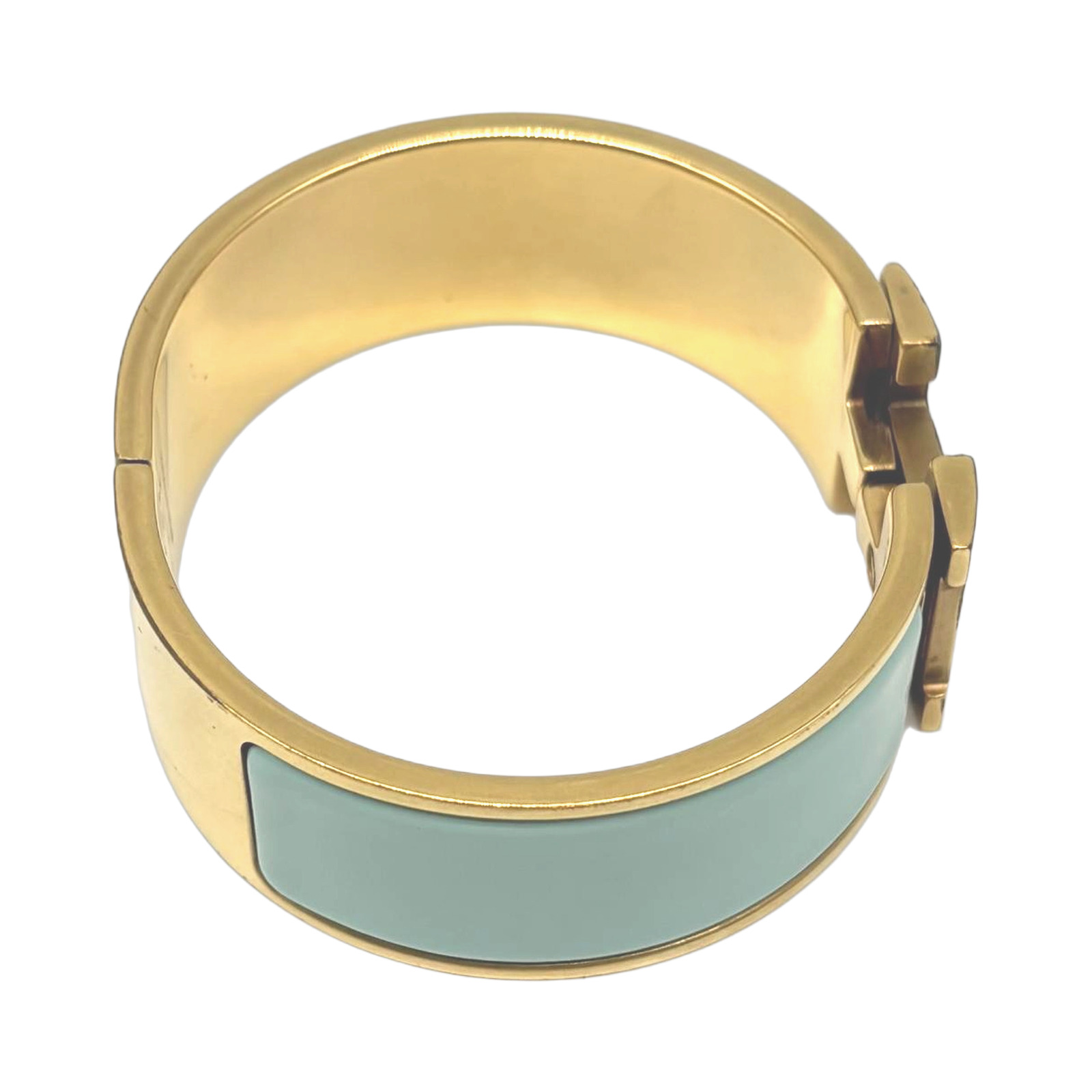 Hermès Clic Clac H Enamel Bangle Bracelet, Gold Plated Metal photo 3
