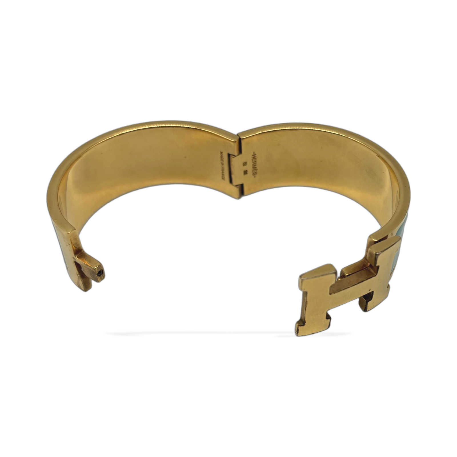 Hermès Clic Clac H Enamel Bangle Bracelet, Gold Plated Metal photo 4