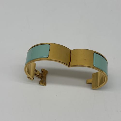 Hermès Clic Clac H Enamel Bangle Bracelet, Gold Plated Metal photo 5