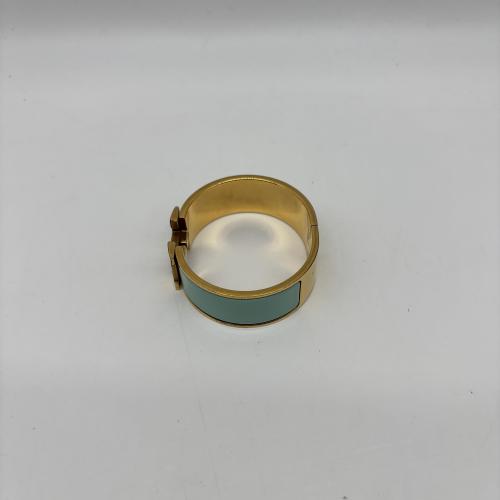 Hermès Clic Clac H Enamel Bangle Bracelet, Gold Plated Metal photo 6