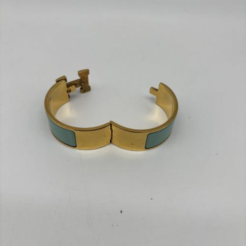Hermès Clic Clac H Enamel Bangle Bracelet, Gold Plated Metal photo 7