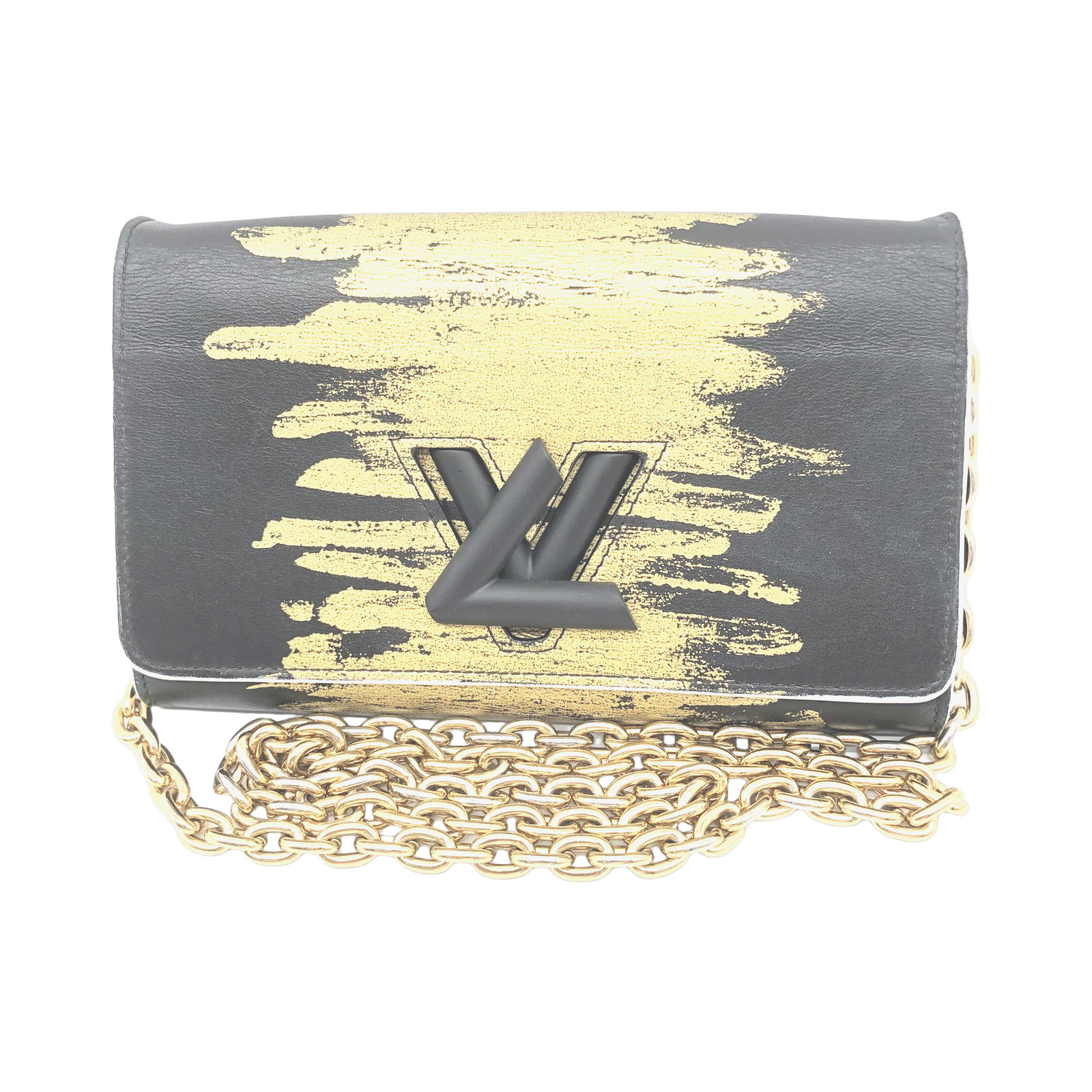 Louis Vuitton Black And Gold Epi Leather Twist Crossbody Bag