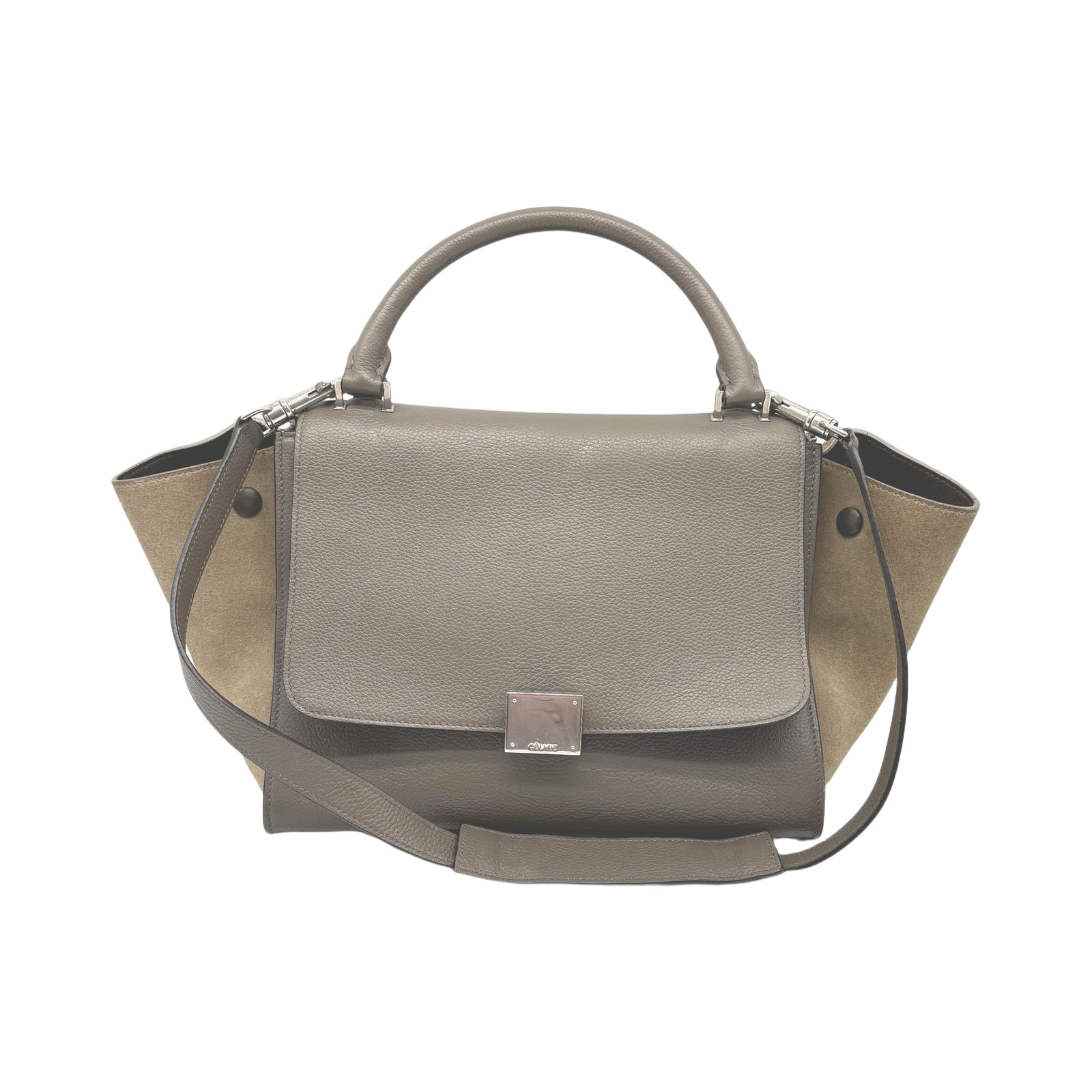 Celine Trapeze Suede Leather Shoulder Bag