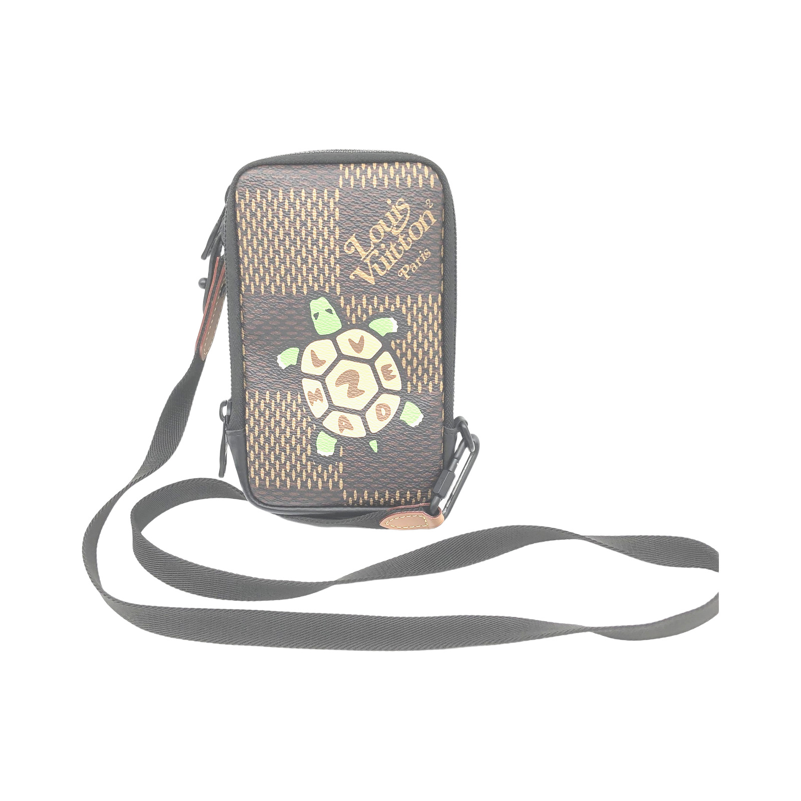 Louis Vuitton Giant Damier Ebene Canvas LV x Nigo Double Phone Pouch