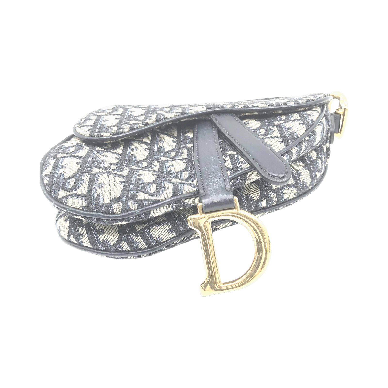 Christian Dior Oblique Jacquard Canvas Saddle Handbag With Strap photo 3