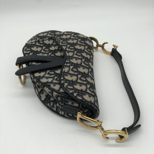 Christian Dior Oblique Jacquard Canvas Saddle Handbag With Strap photo 6