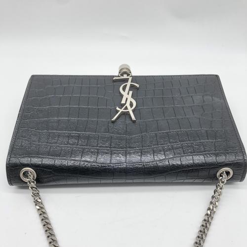 Yves Saint Laurent Black Crocodile Embossed Kate Leather Handbag photo 6
