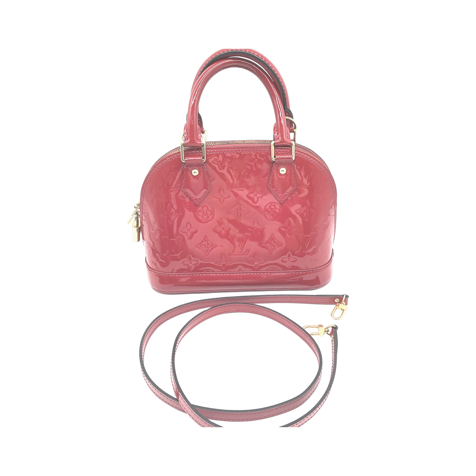 Louis Vuitton Red Vernis Patent Leather Alma BB Handbag