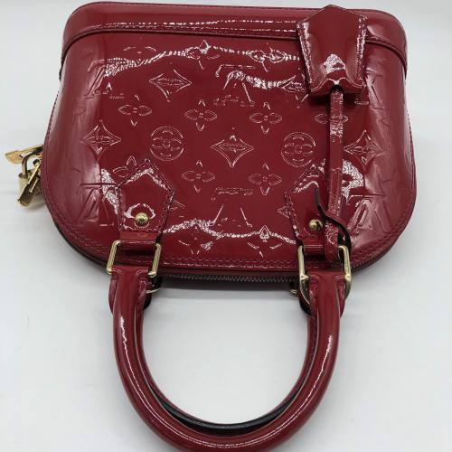Louis Vuitton Red Vernis Patent Leather Alma BB Handbag photo 6