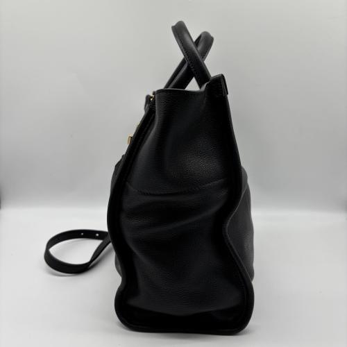 Gucci Black Pebbled Leather Logo Tote Bag photo 6
