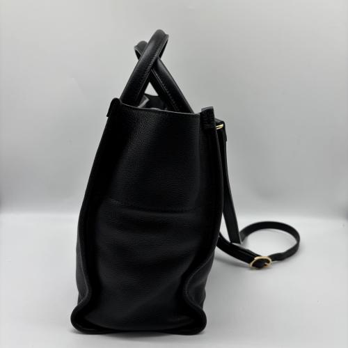 Gucci Black Pebbled Leather Logo Tote Bag photo 7