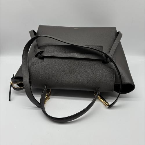 Celine Gray Leather Micro Belt Handbag With Shoulder Strap photo 5